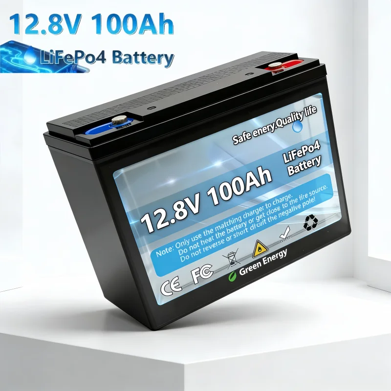

100% LiFePO4 100Ah 12.8VLithium Battery Capacity Built-in 200A BMS 6000 Deep Cycles Perfect for Camping Solar Home Backup