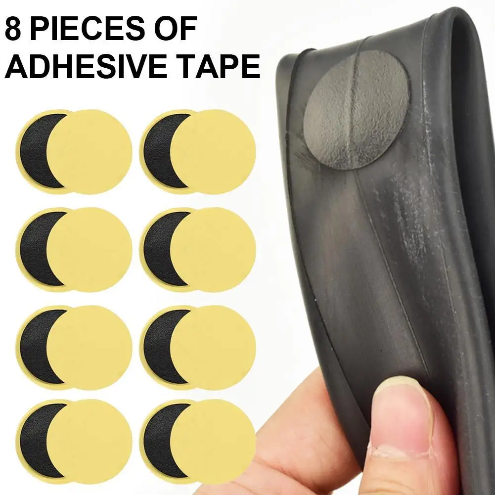 

8 шт., бесклеевые заплатки для шин, инструмент для быстрого ремонта, защитный пластырь для шин, быстросохнущий клей для велосипедных аксессуаров, клей для заплат