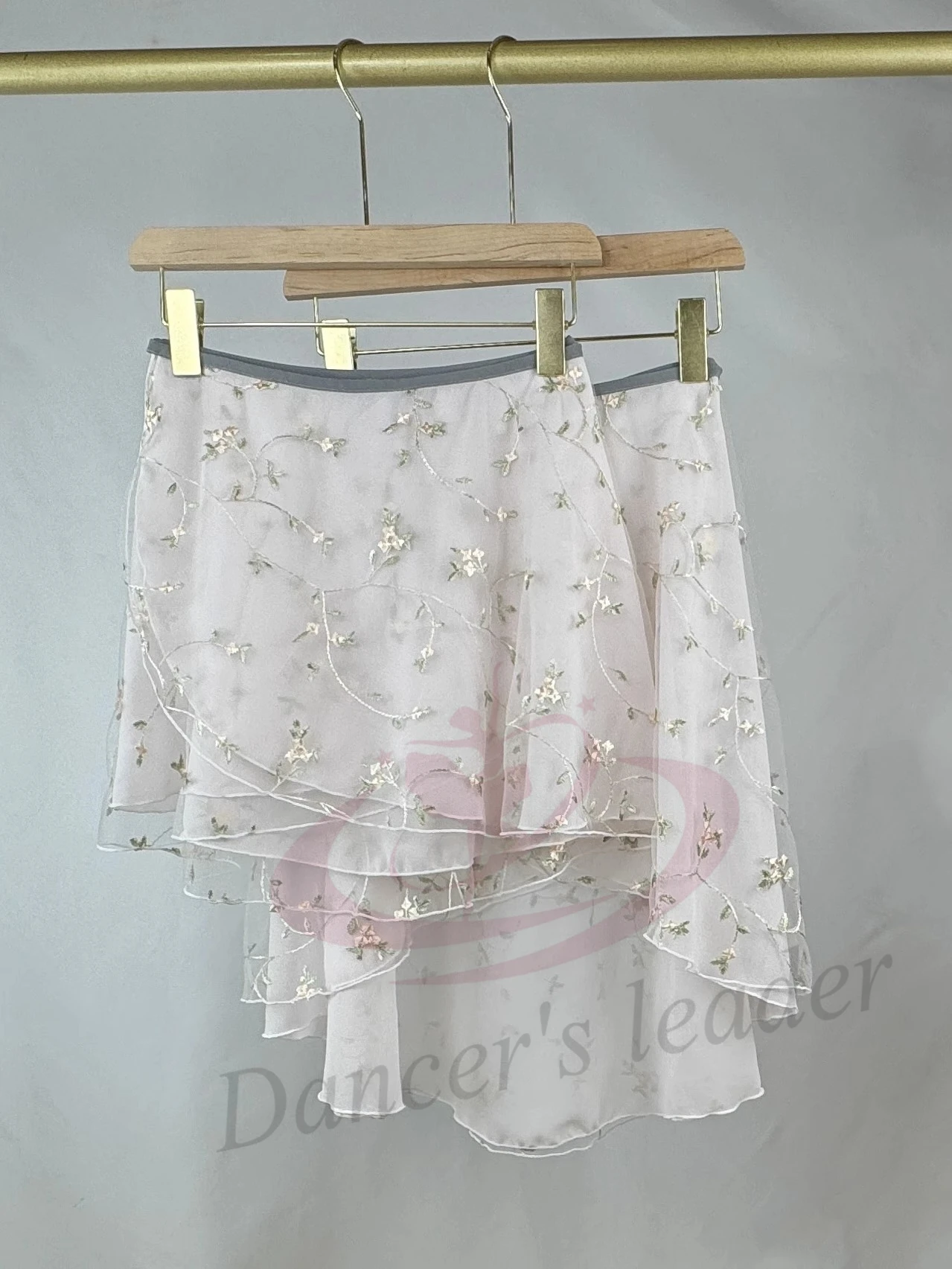 Ballet Dubbellaags Geborduurde Dansjurk Vrouwen Dansrok Gymnastiek Oefenrok Volwassen Balletkostuum Lyrische Rok