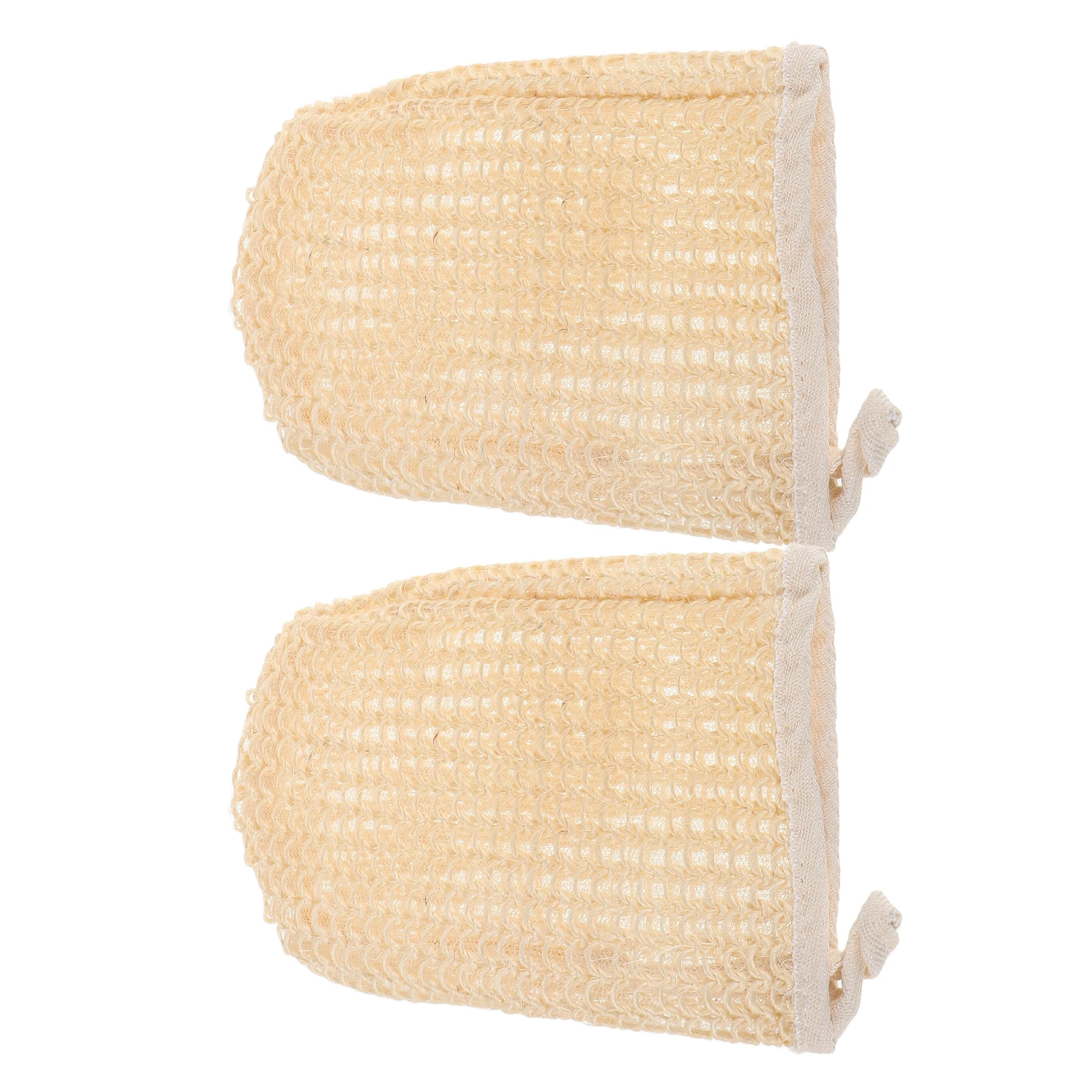 

2Pcs Sisal Gloves Body Scrub Bath Mitt Exfoliator Wash Beige Shower Cleaning Gloves Dead Skin Scrubber Dual Sided Glove Bathing