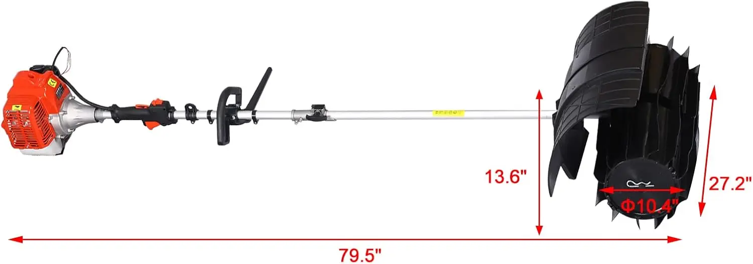 52Cc 2-Stroke Gas Powered Handheld Snow Sweeper With Broom Brush,Outdoor Snow Blowers,1700W Performance Sweeping Cleaner Fit