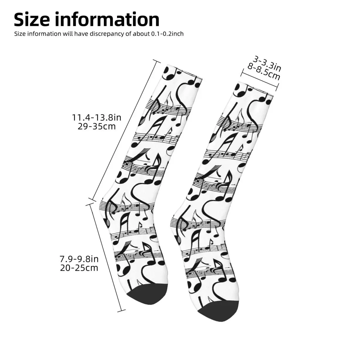 Abstract Piano Keys With Musical Notes Socks Harajuku Stockings All Season Long Socks Accessories for Mans Womans Christmas Gift