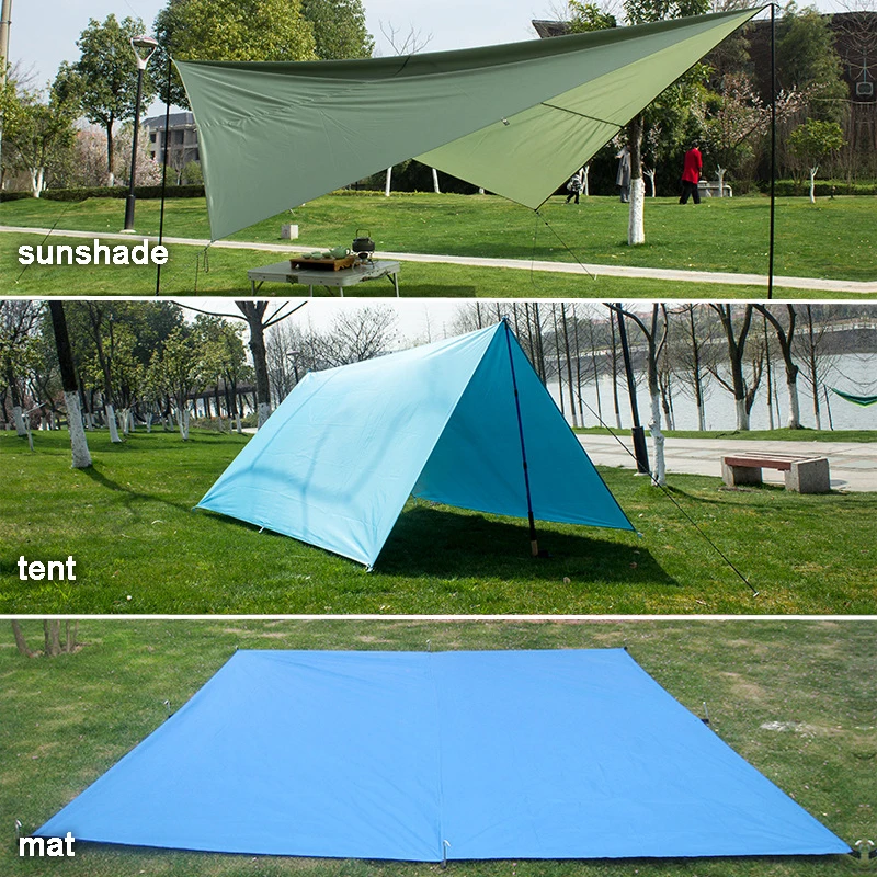 Silver Coating Anti-UV and Waterproof Outdoor Camping Tarp Beach Tent Sun Shelter Canopy