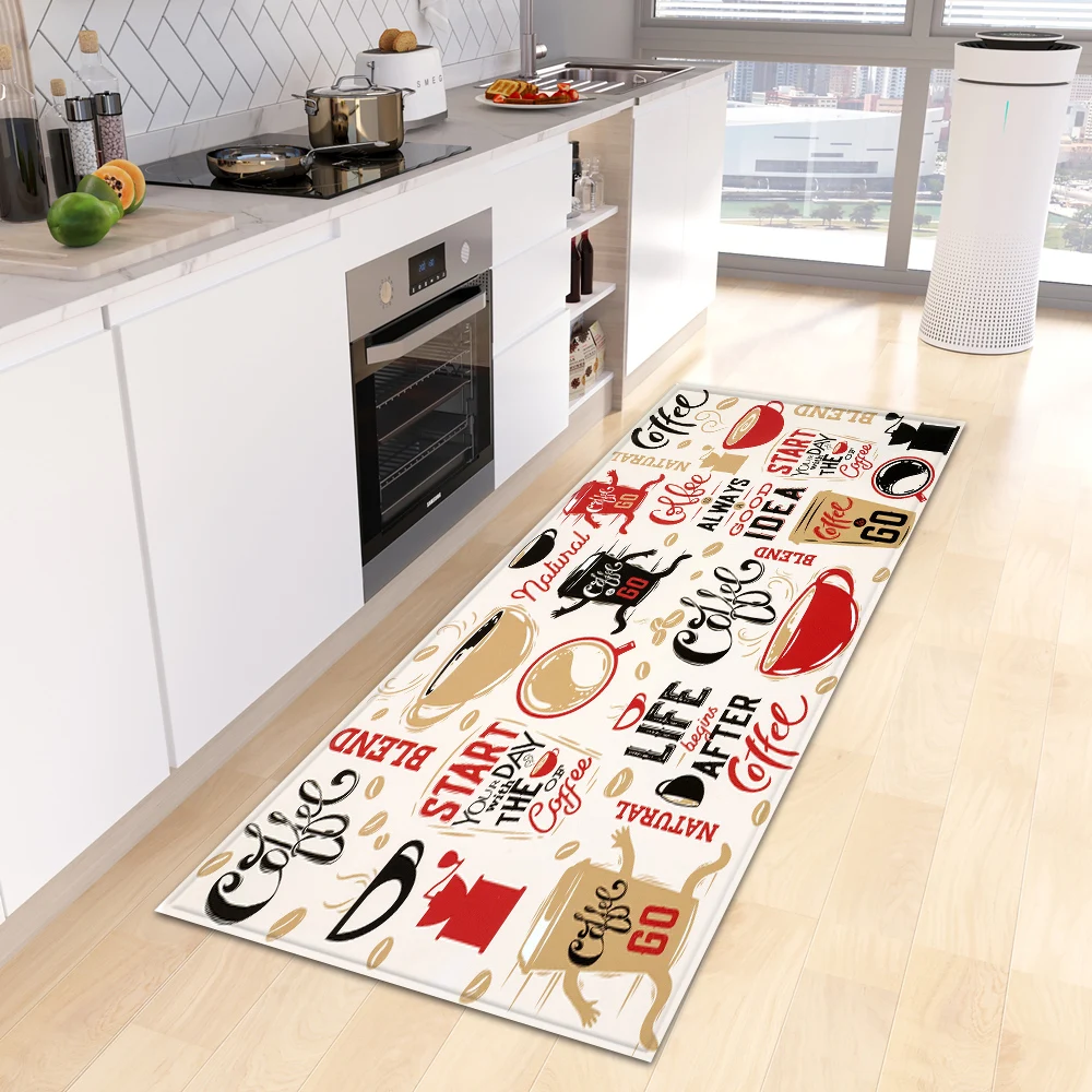 Coffee Kitchen Rug Hallway Entrance Doormat Home Living Room Bedroom Floor Decor Carpet Balcony Bathroom Door Anti-Slip Foot Mat