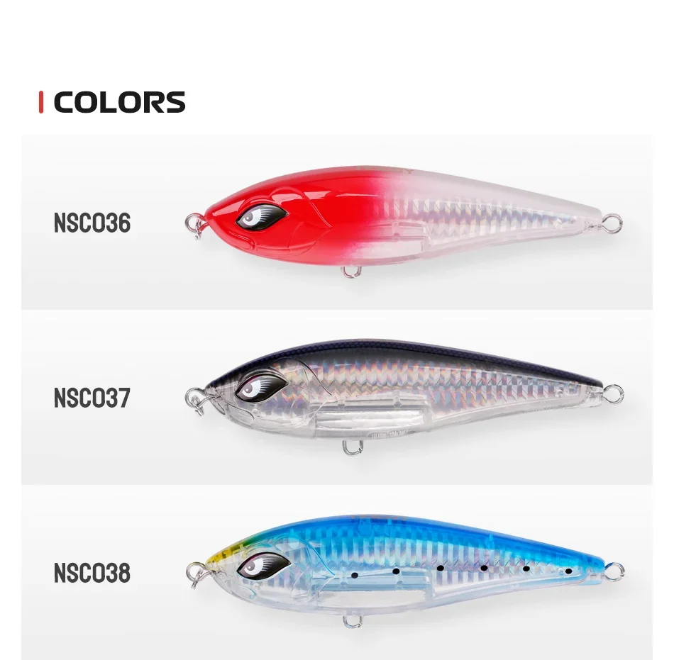 NOEBY Inshore Twitch Bait 115mm 38g Sinkender Jerk-Angelköder mit 3X Starken Haken für Salzwasser-Hardlure-Angeln – Detail 10