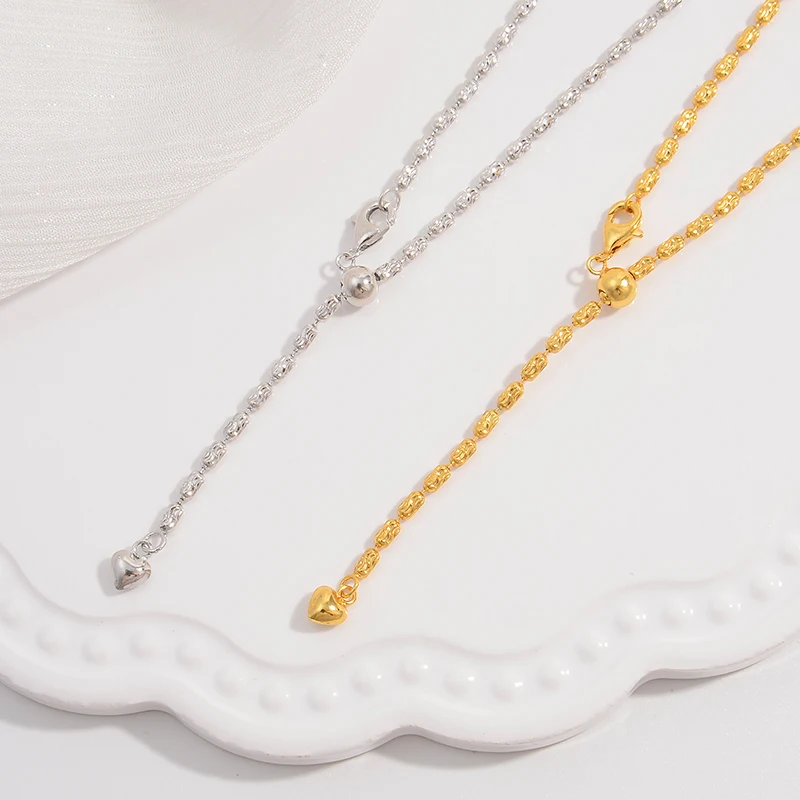 S925 Sterling Silver Classic Chunky Necklace Total Length 49cm for Women Fashion Girl Jewelry Accessories SL27