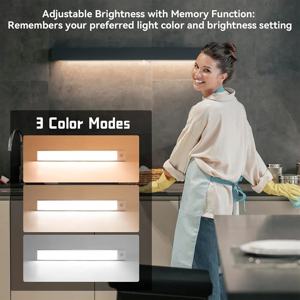 Luce notturna 30cm Ultra sottile LED Light Cabinet Light Motion Sensor Wireless type-c per l'illuminazione dell'armadio della camera da letto della cucina