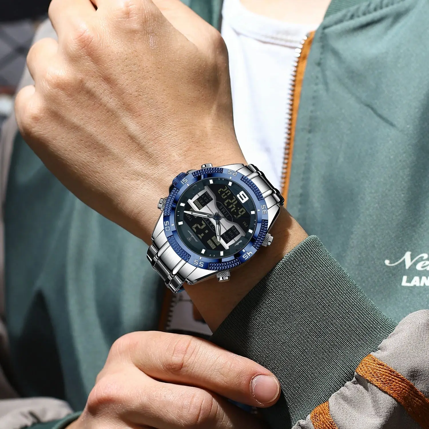 POEDAGAR Orologio da uomo di marca di lusso Impermeabile LED Settimana Data Orologio da uomo al quarzo moda Orologi da uomo elettronici digitali sportivi alla moda