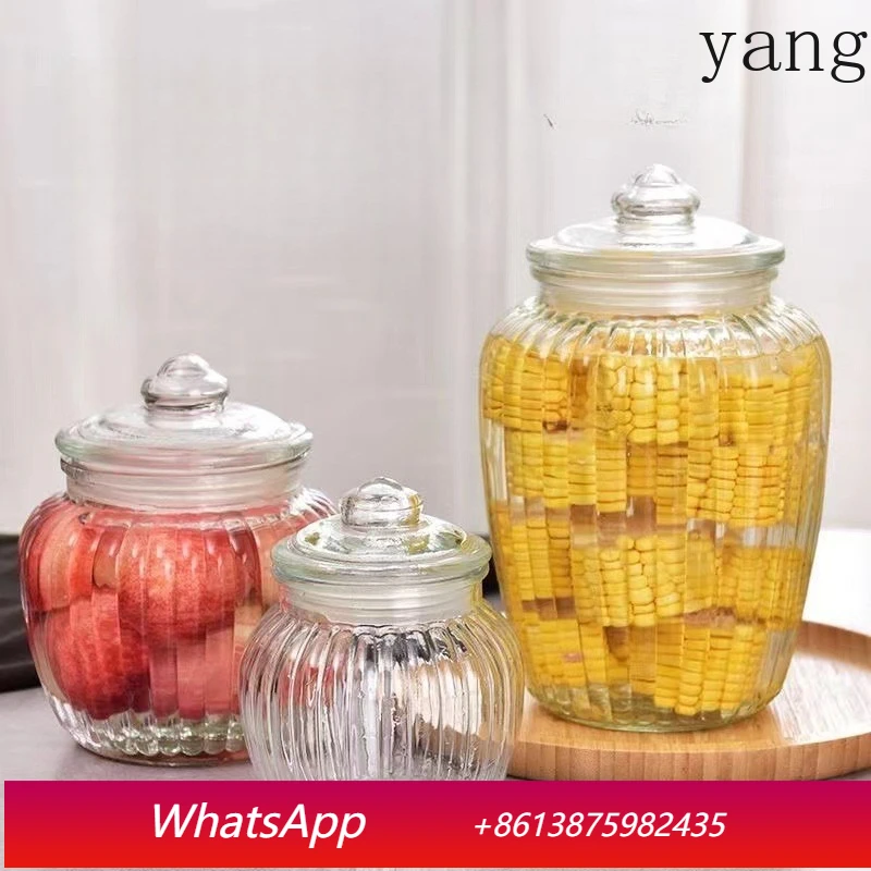 

LMM Large Capacity Thickened Glass Sealed Jar with Lid Household Pickled Kimchi Brewing Wine