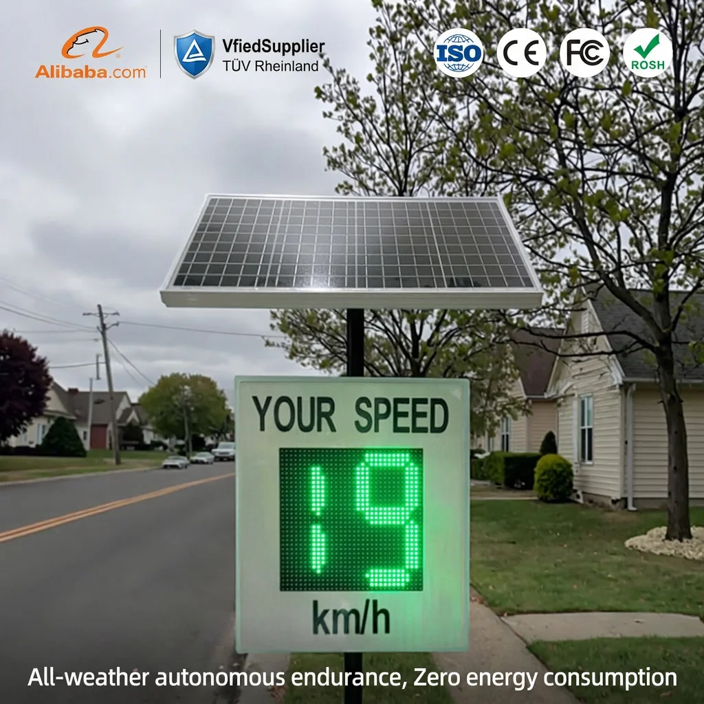 Solar Radar Speed Display Sign Construction Site Heavy Portable Design Accident Prevention for Best Seller High Quality