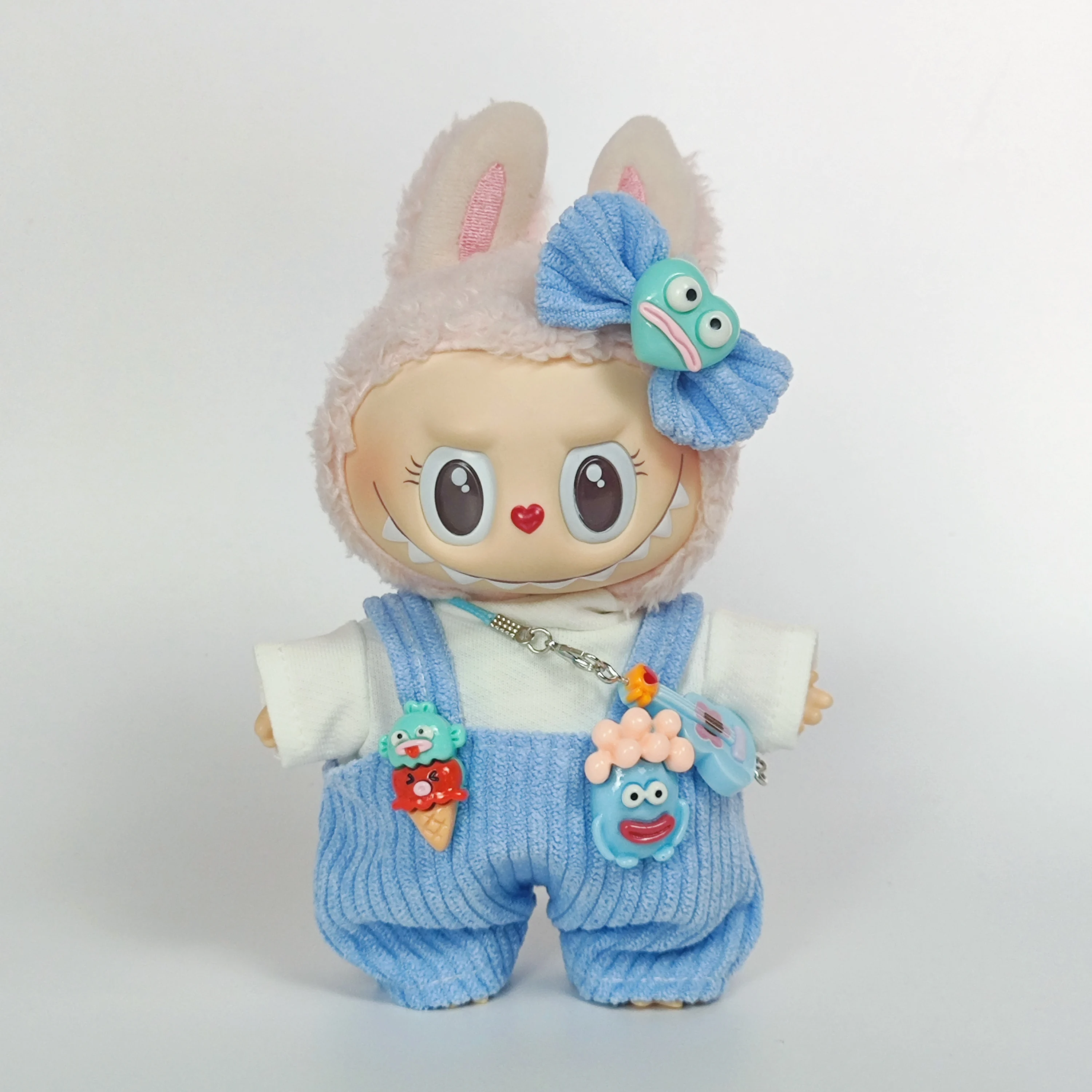 17 cm große süße Puppenkleidung für Labubu V1 V2, Idol-Puppe, süßes Macaron-Outfit-Set, Geschenkzubehör