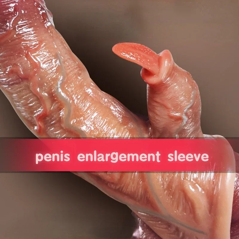 Penis Enlargement Sleeve Penis Extender Extension Cock Ring Reusable Condoms Sex Toys for Men Adults Sex Products Sex Shop