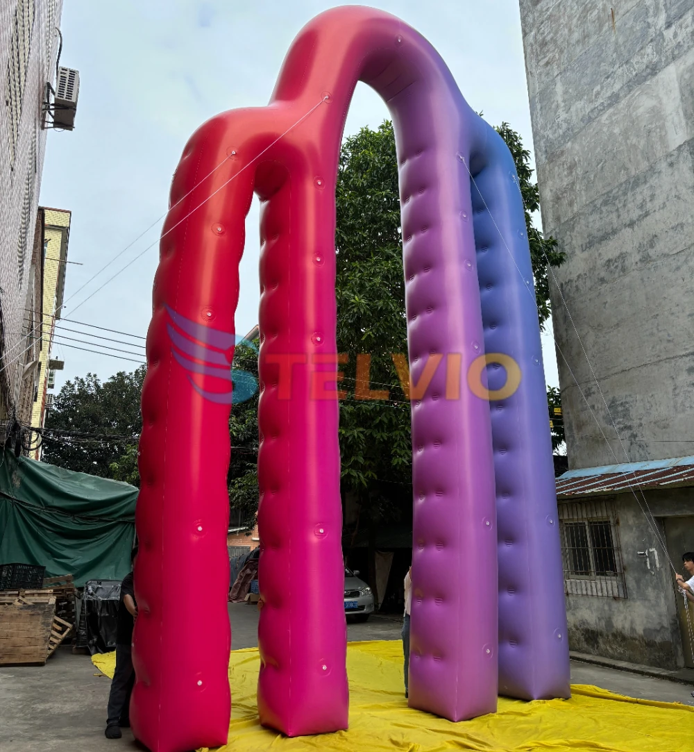 

Customized Gradient Three-Archway Advertising Inflatables Arch Inflatable Golden Arch Gate for Event Party