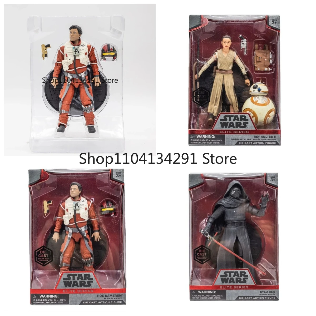 スターウォーズメタルアクションフィギュアカイロ・レン・レイbb-8ポー・デイマロンフィギュアダイキャストエリートシリーズコレクション子供の誕生日プレゼント