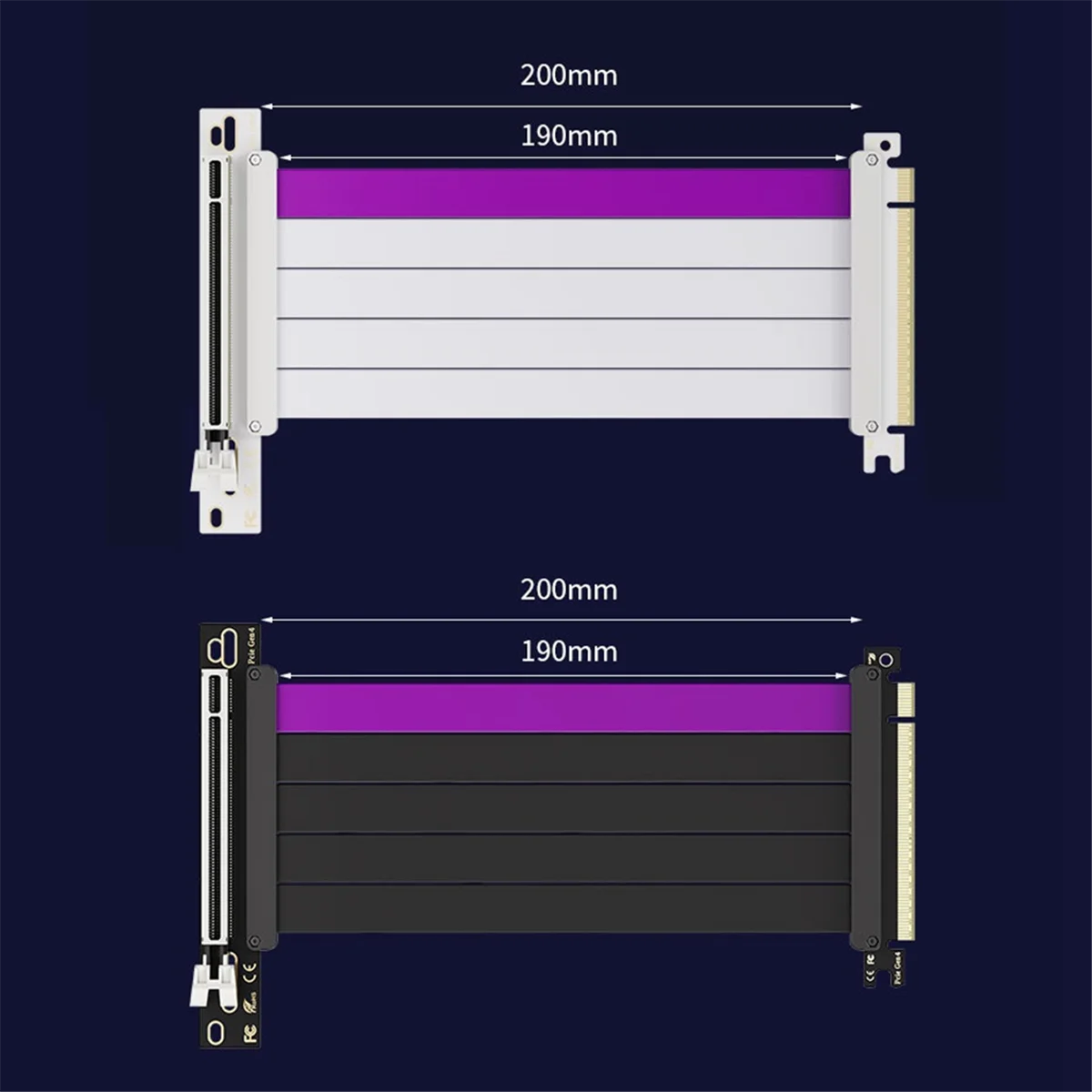 N86R Graphic Card Extension Line PCIE4.0 Rotor X16 Rotor 16X Desktop Computer Horizontal Vertical Loading Line Black