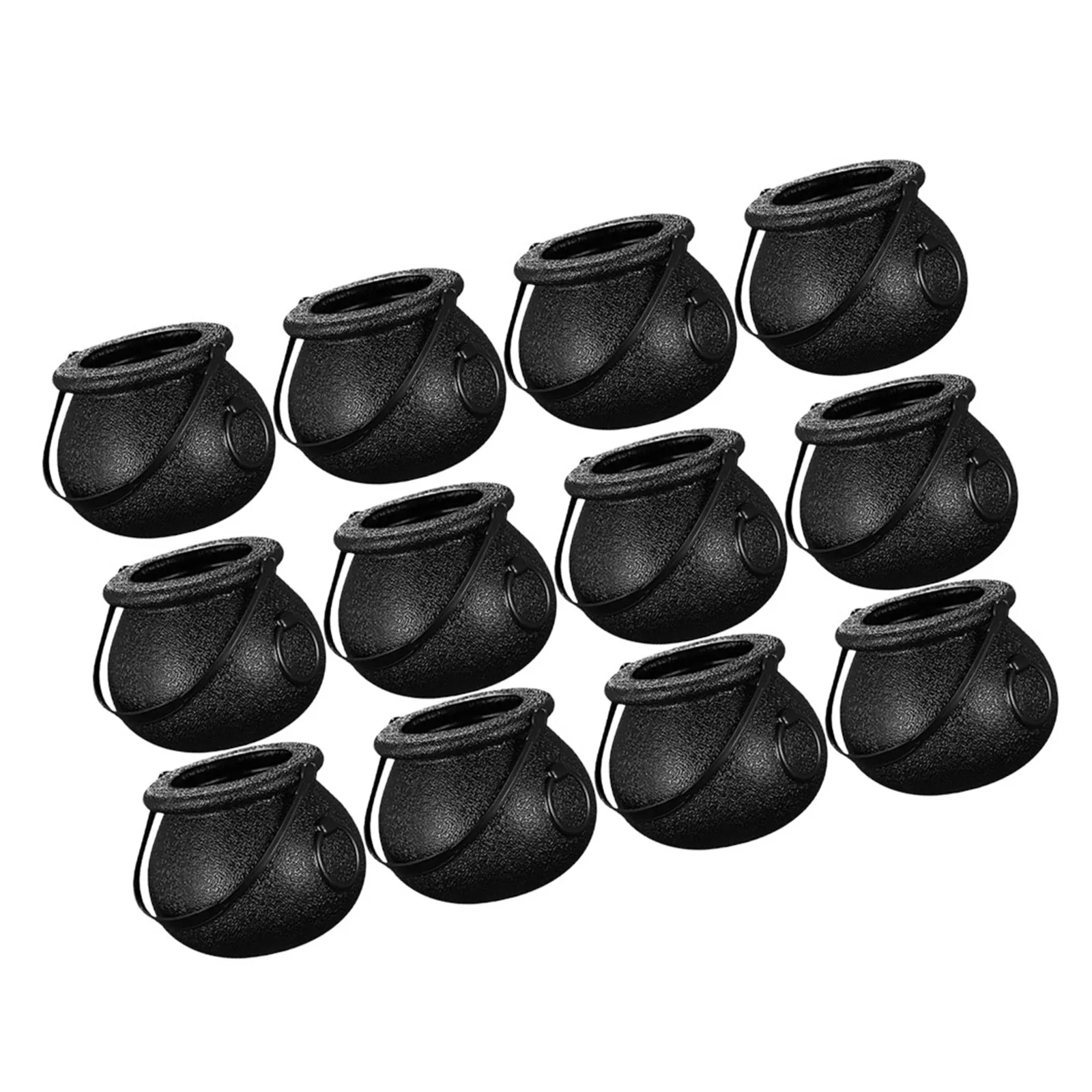 

Candy Buckets 12pcs Halloween Cauldrons Mini Plastic Kettles for Party Favors Holiday Decorations