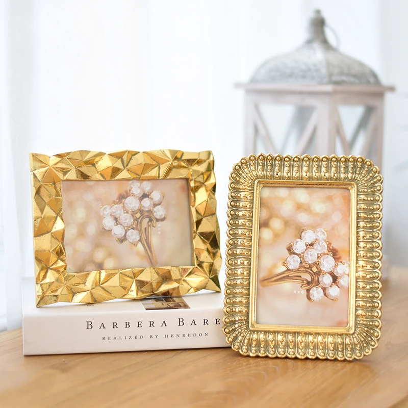 3 Color Gold Vintage Resin Photo Frame Home Decoration European Style Wedding Couple Recommended Picture Frame Gift Decoration