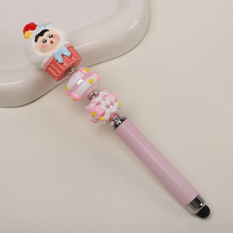 1PCS Crayon Shin-chan Mengling Beaded  Portable Pen for Mobile Phones, Tablets, Touch Screens, Neutral Color, Doll Design, Handm