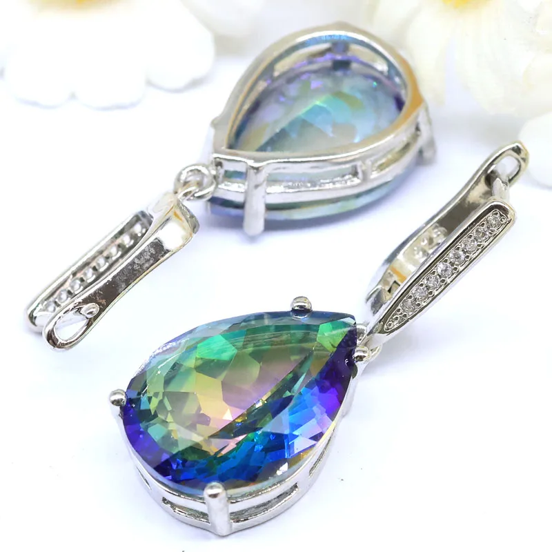 

Купите 4, получите 1 бесплатно: модные серьги-подвески 34x13 мм с искусственным огненным радужным топазом, натуральным синим сапфиром и фианитами, посеребренные.