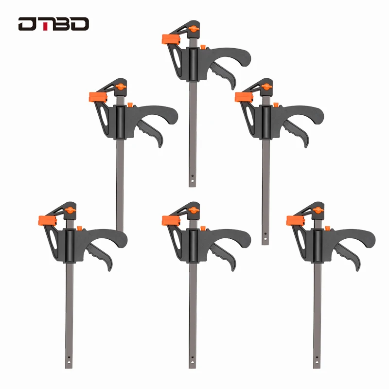 DTBD 4นิ้ว Fast Ratchet F-Clamp งานไม้ทำงาน Rod Clamp Kit งานไม้ย้อนกลับหนีบ F-Clamp DIY มือเครื่องมือ