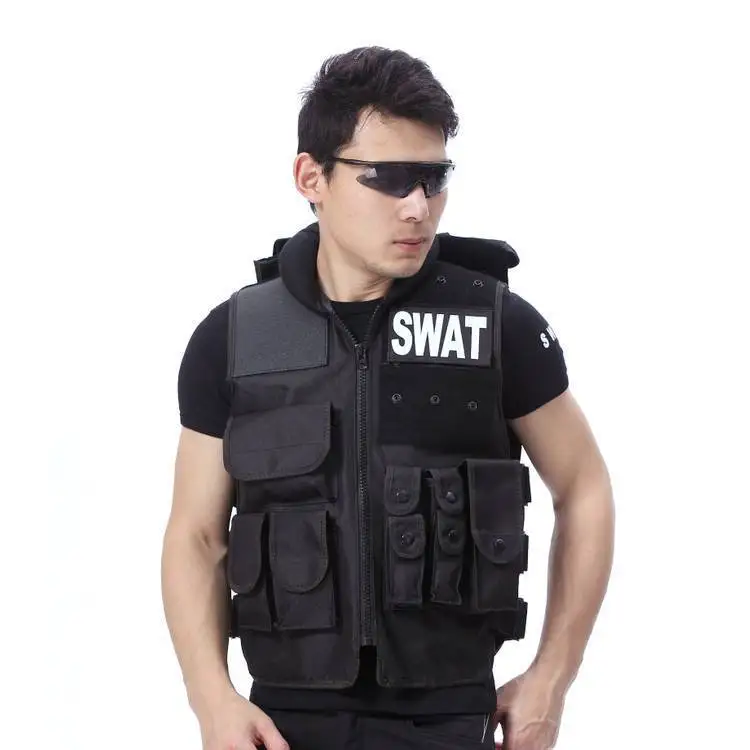 

Military SWAT Tactical Vest Unisex Black POLICE Vest High Quality CS Paintball Molle Protective Combat Vest Police Equipment