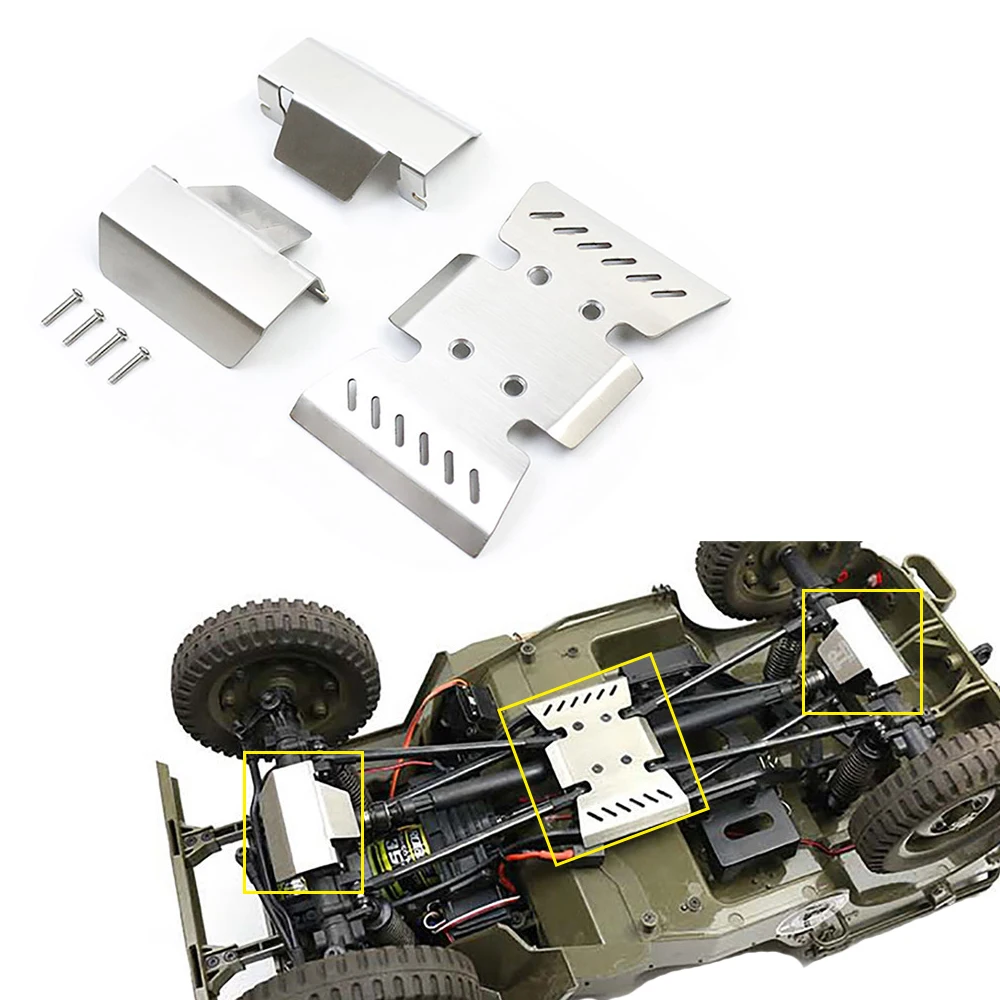 Stainless Steel Guard Plate Chassis Armor for FMS 1/6 1941MB SCALER Climber Model Toy Car Upgrade Part Accessory