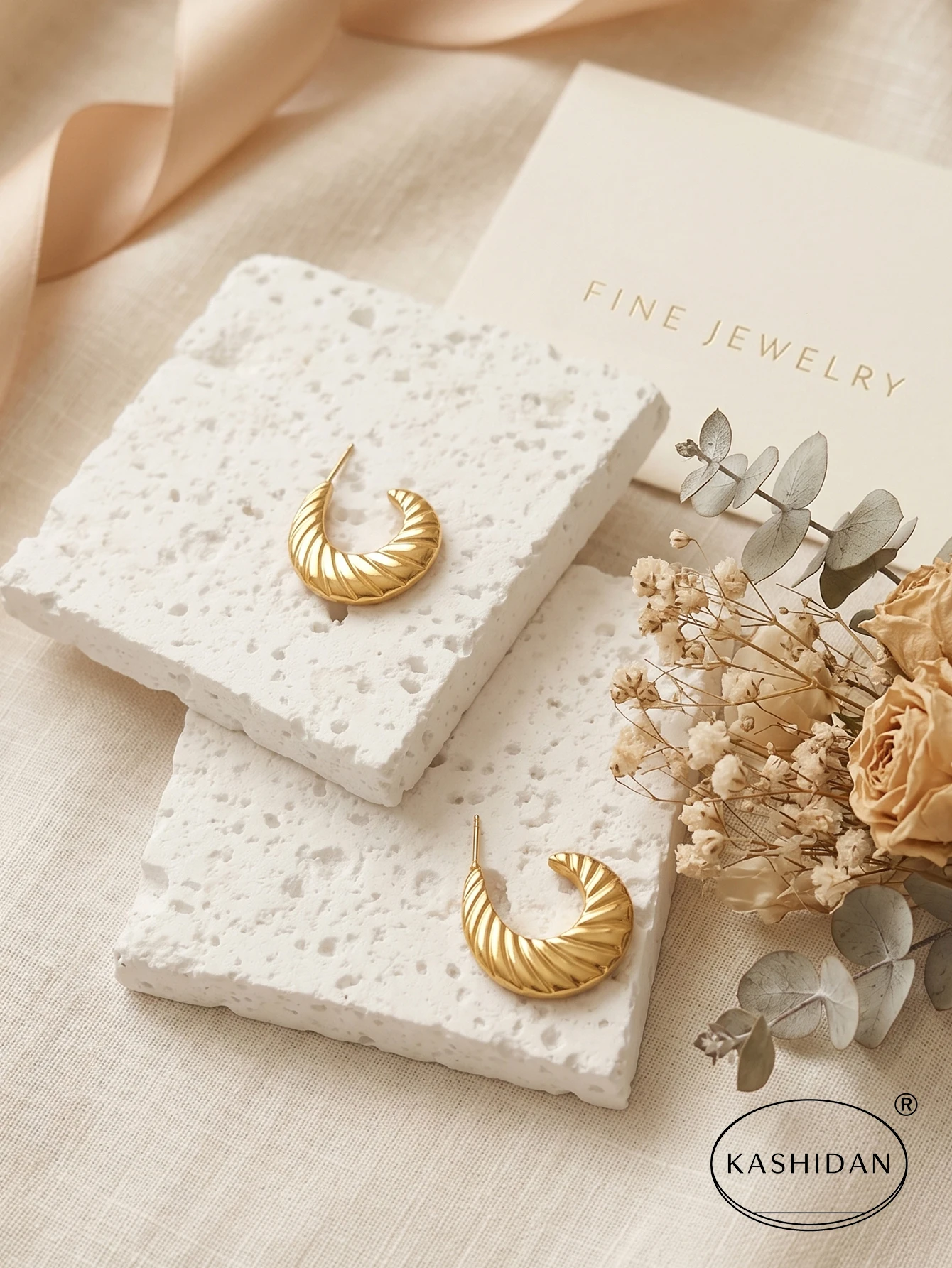 Trendy Gold Color Stainless Steel Earrings Geometric Striped Large Thick Round Circle Hoop Studs Lot