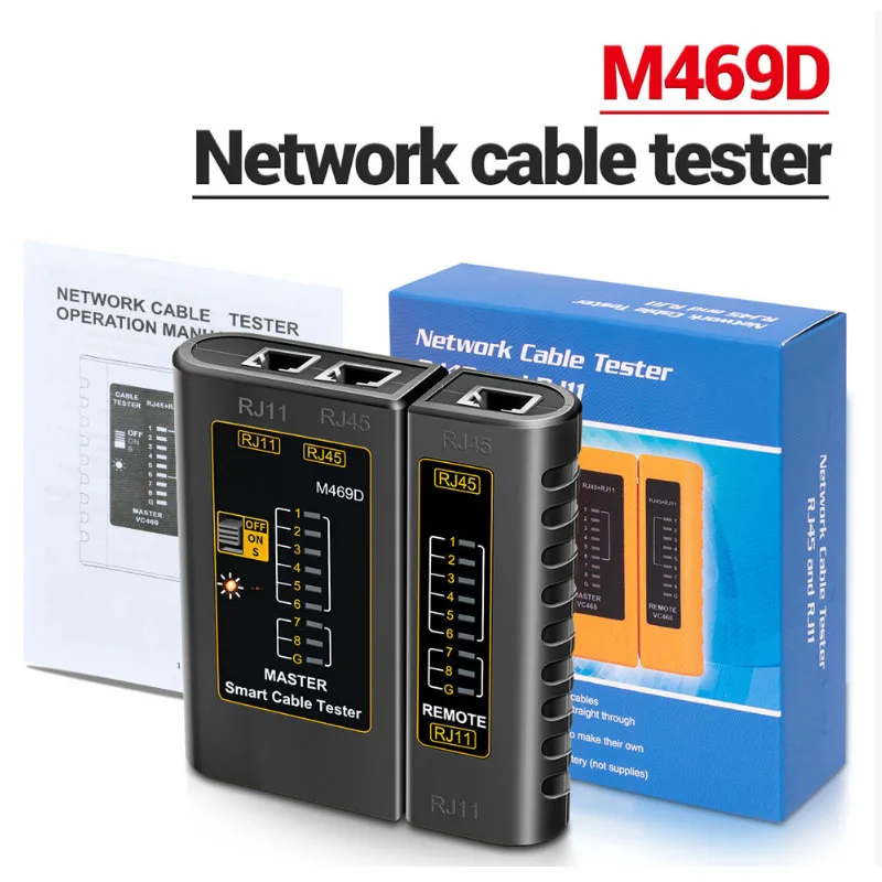M469D Cable lan Tester Network Cable Tester RJ45 RJ11 LAN Cable Tester Network Repair Tools