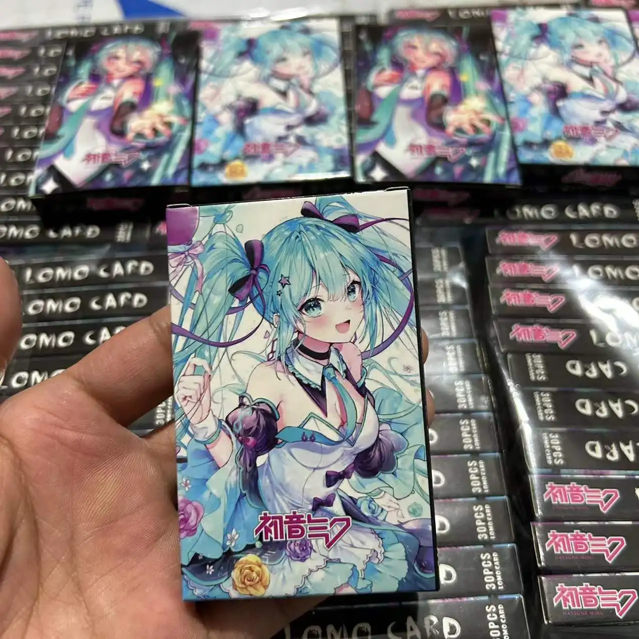 30pcs/set New Anime Hatsune Miku kawaii figure HD small card double sided lomo card bookmark greeting card model toys Gifts