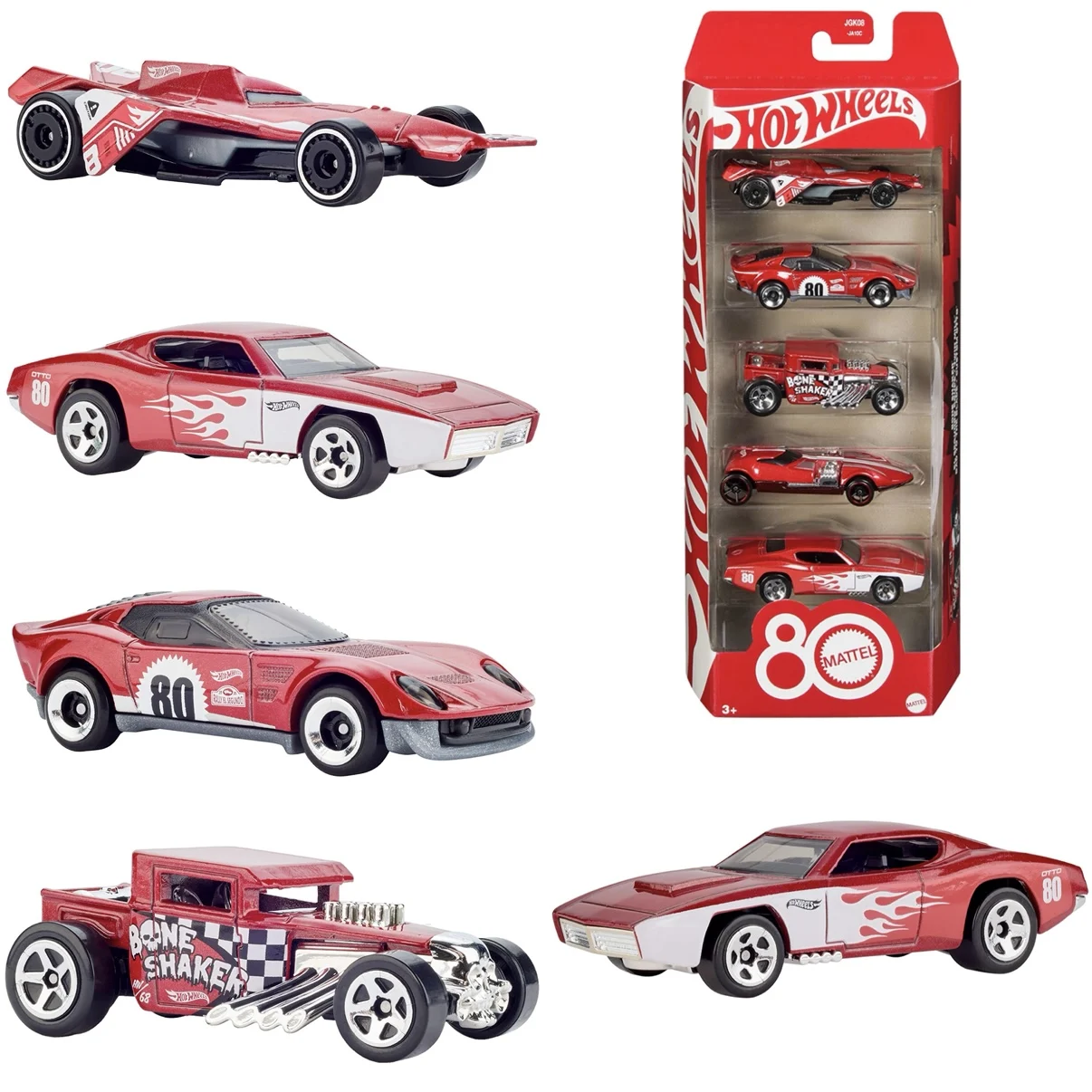 

Hot Wheels JGK08 Mattel 80th Anniversary 5-Pack 1/64 Collection Die-cast Model Cars