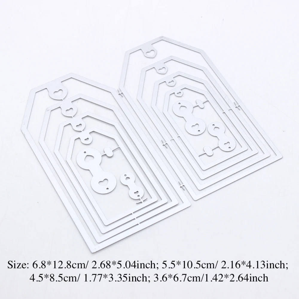 KSCRAFT Valentine Nesting Tags Metal Cutting Dies Stencils for DIY Scrapbooking Decorative Embossing DIY Paper Cards