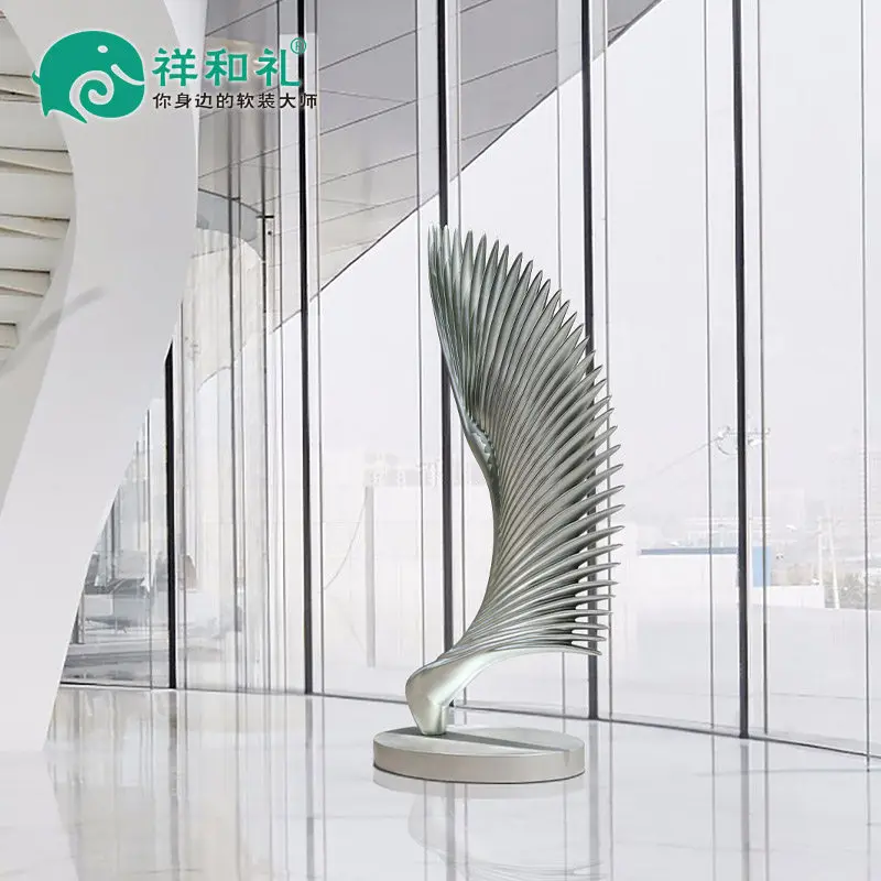 LMM modern large-scale abstract FRP ornament entrance art floor sculpture