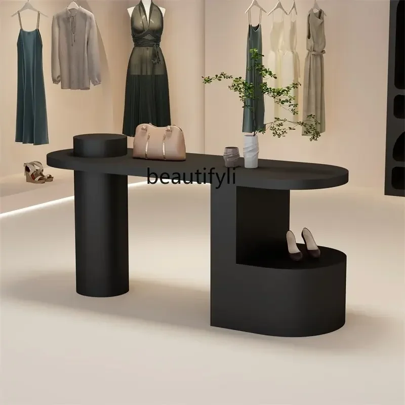 

cc182R Clothing Store Zhongdao Display Table Flower Shop Black Display Stand Display Stand Shoe Bag Ornament Display Cabinet