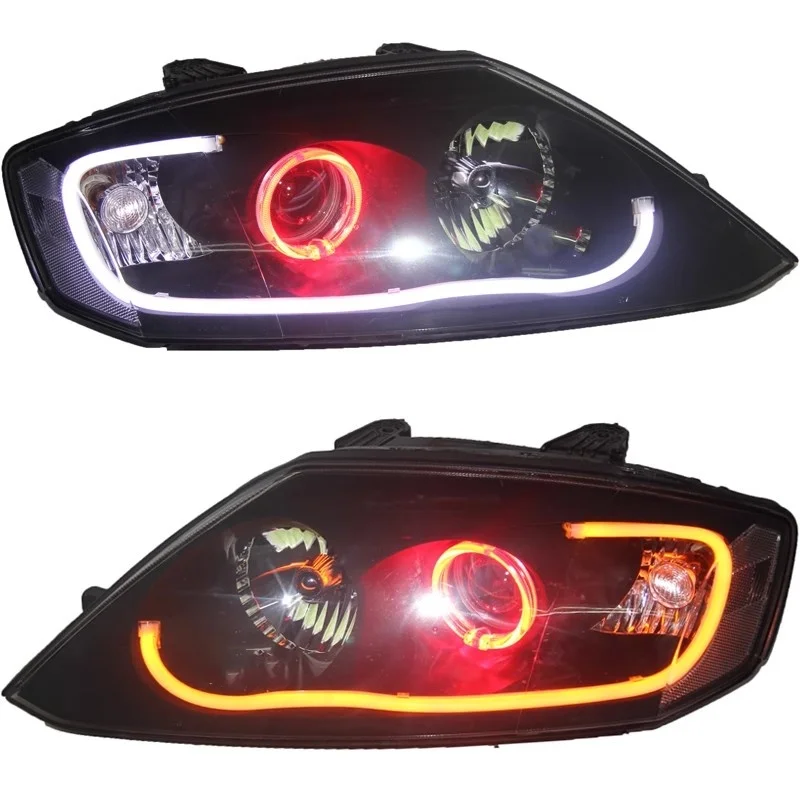 مجموعة مصابيح أمامية LED بعدسة مزدوجة لسيارة Hyundai Rohens Coupe 05-12 مصباح الجري النهاري وإكسسوارات السيارات