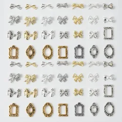 50Pcs Japanese Style Butterfly Hair Clip Retro Butterfly Frame Nail Accents Alloy Bow Tie Nail DIY Nail Charms
