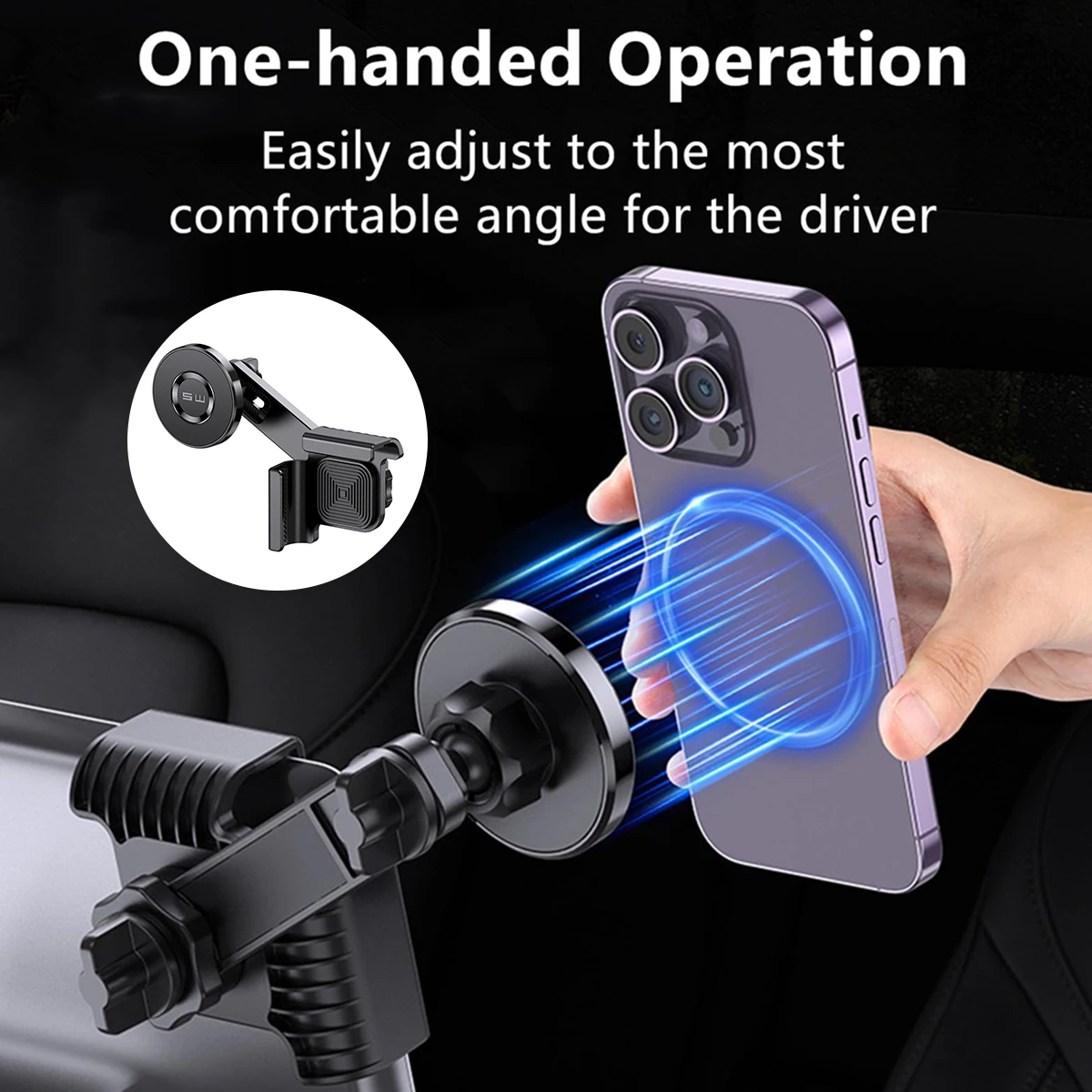 Magnetic Car Phone Holder for Tesla Model 3/Y/X/S Car Adjustable Phone Stand 360 Degree Rotation Car Mount for iPhone 13 14 15