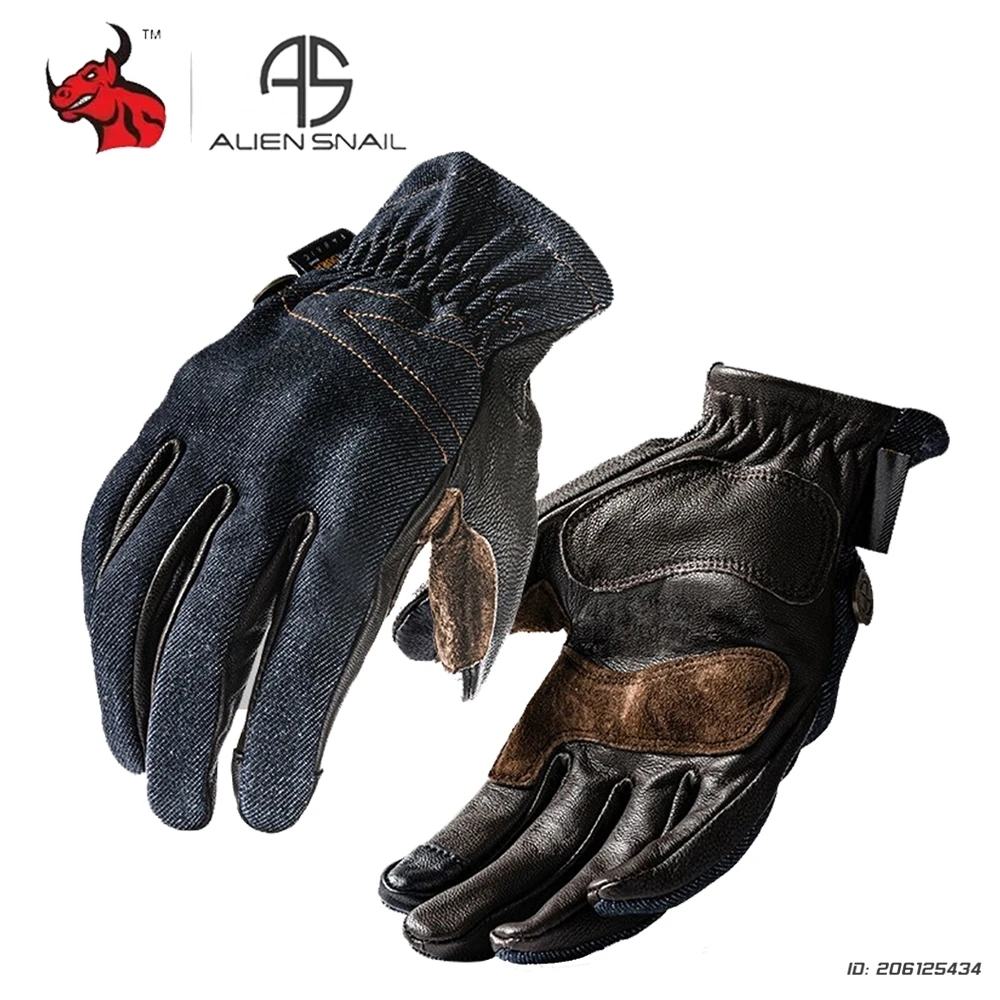 

Spring Summer Leather Motorcycle Gloves Touchscreen Riding Gloves Full Finger Protective Motorbike Glove With CE Certication