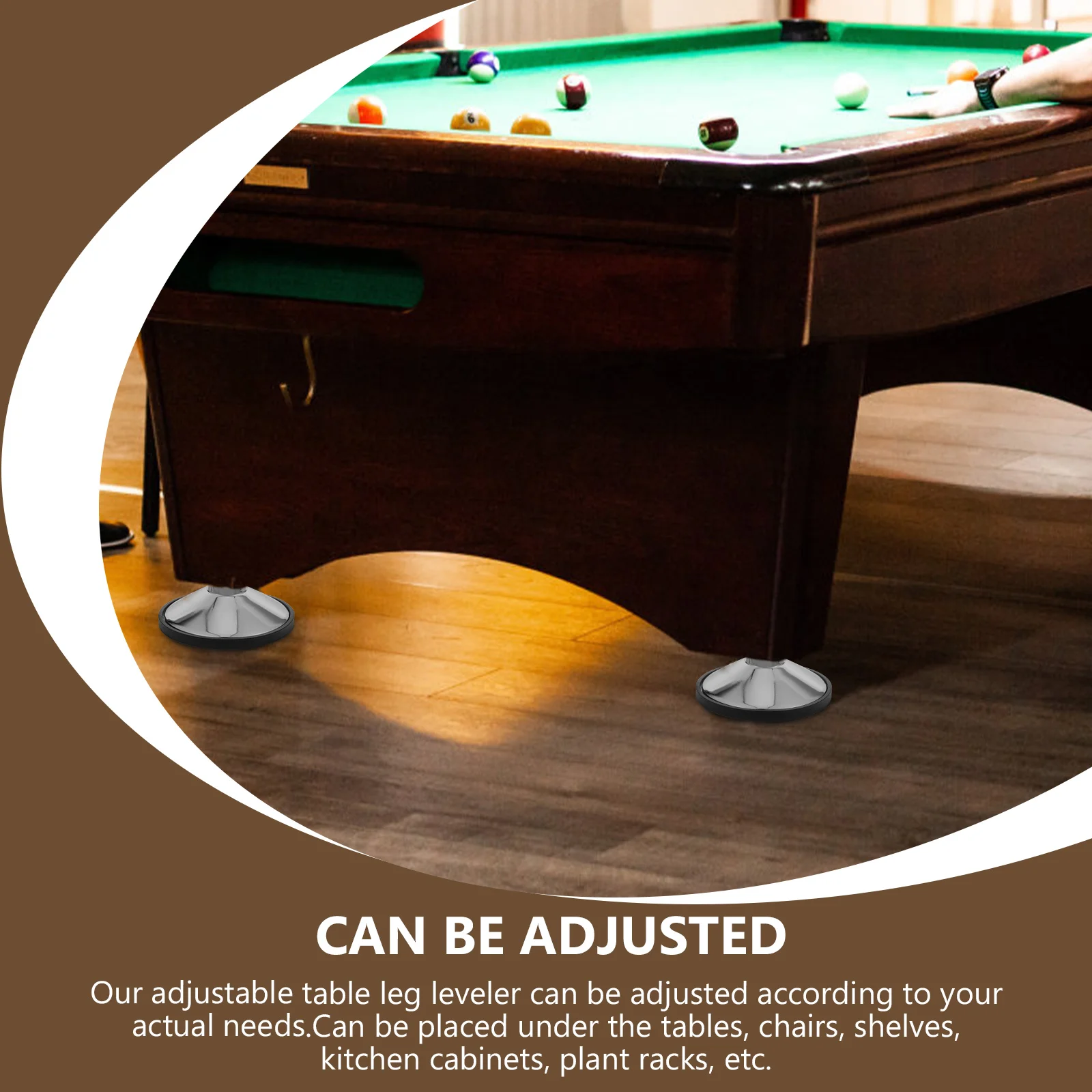 

1Set Foosball Table Foot Pad Adjustable Metal Plastic Leveler Lifting Mat for Table Chair Cabinet Floor Protector