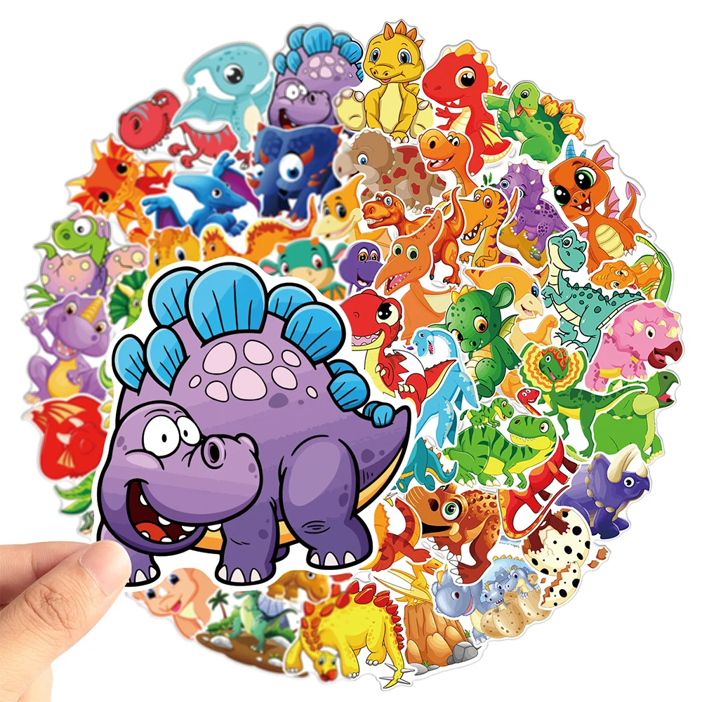 10/30/60pcs Colorful Dinosaur Cartoon Stickers Cute Animal Decals Waterproof DIY Laptop Phone Case Cute Sticker Toys