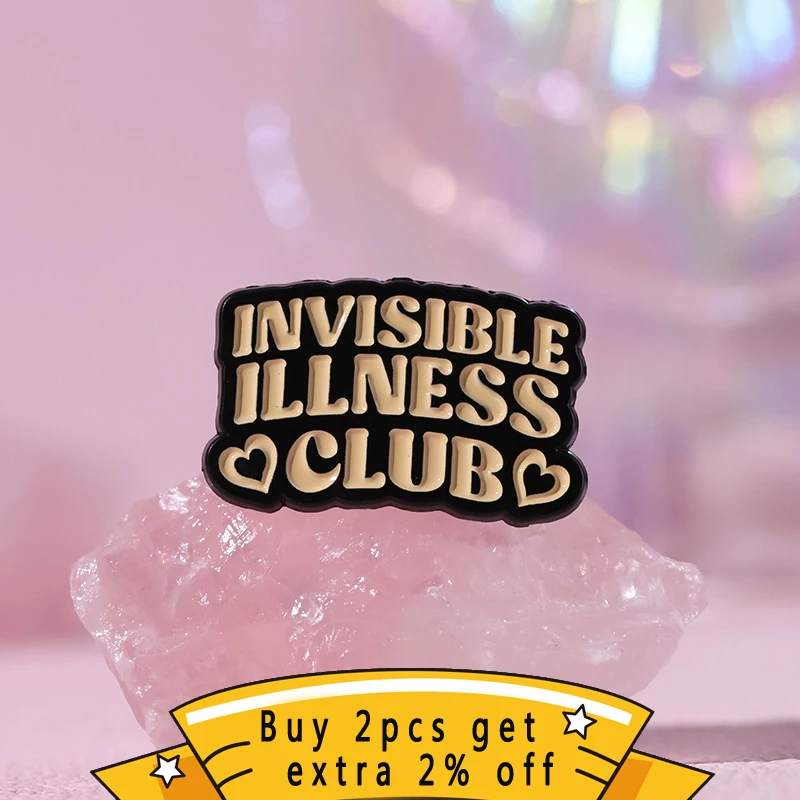 Invisible Illness Club Enamel Pin Custom Mental Health It'S Okay Oto Cry Brooches Lapel Badges Fun Quote Jewelry Gift For Friend