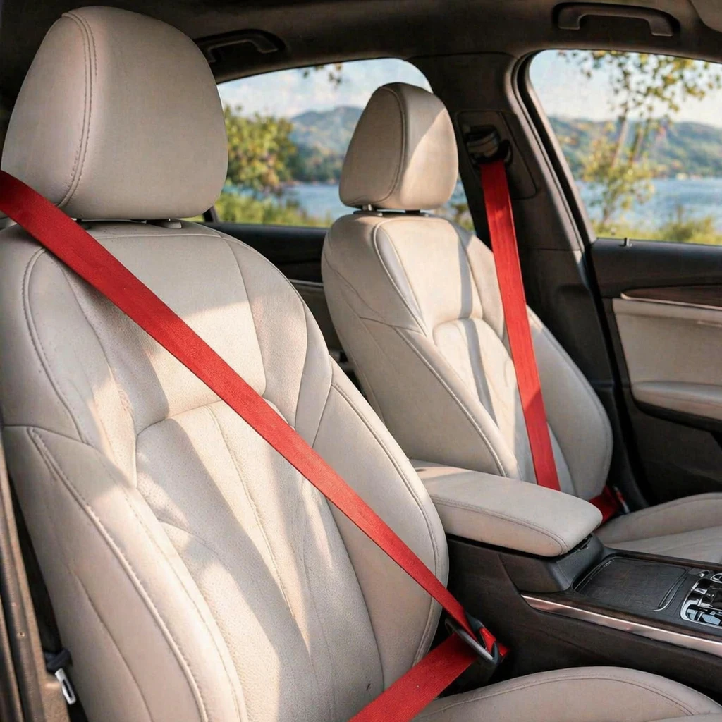 2PC- JDM Automotive Universal High-quality Nylon Safety Belts for Most Cars, Solid-colored with Inspection Certification