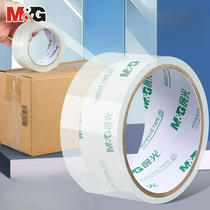 M&G Transparentes Klebeband für Expressverpackungen und Kartonversiegelungen, große Größe, Breite 45/48 mm, hohe Viskosität und starke Haftung