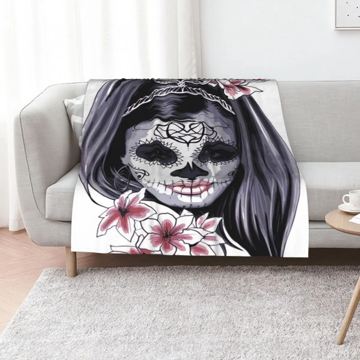 day of the dead Skull (dia de los muertos calavera) Throw Blanket Thin Warm Luxury St Quilt Weighted manga Blankets