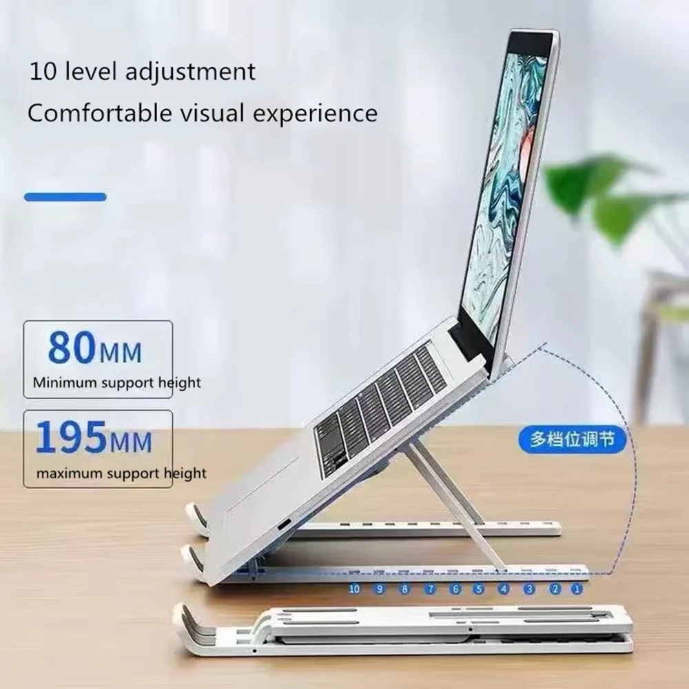 Foldable Laptop Stand Cooling Notebook Bracket Adjustable Ergonomic Laptop Support Base Holder Laptop Tablet Accessories Stands
