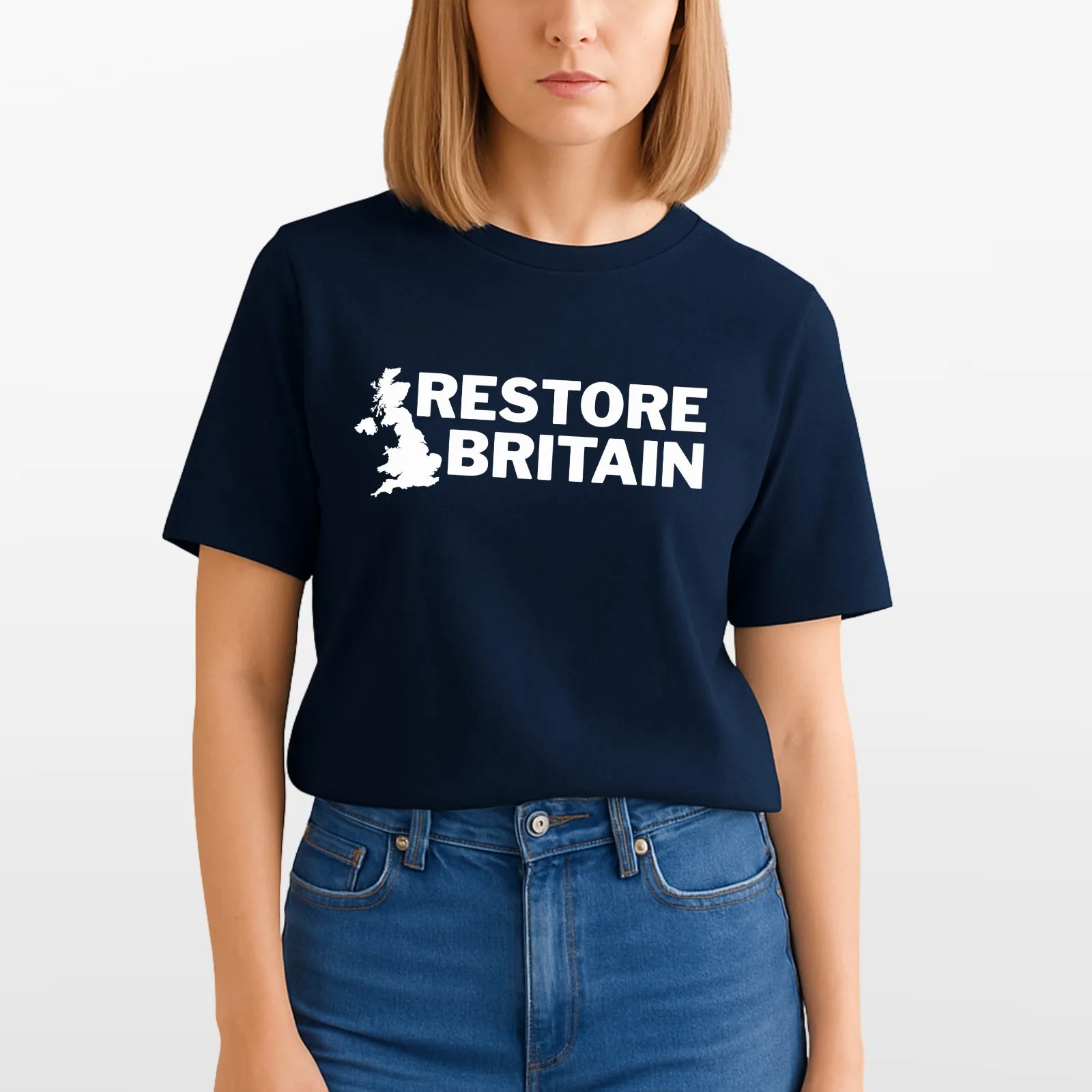 Restore Britain T Shirt Rupert Lowe Politics Patriot British Anti Labour Top Tee
