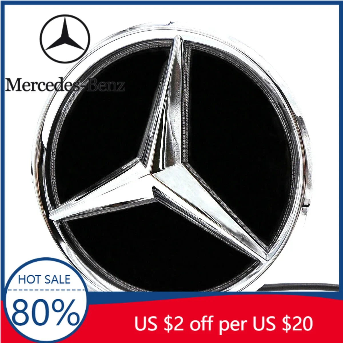

Горячая автомобильная наклейка с серебряной рамкой и черной рамкой, 3D зеркало, передняя решетка, эмблема звезды, логотип для Mercedes Benz W205 W177 W217 R231 W11