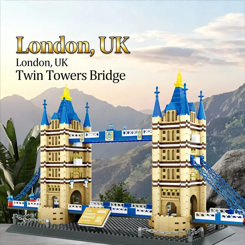 

Iconic London Skyline Building Kit - Big Ben & Bridge Architecture Models Set, Detailed Collector's Display Project