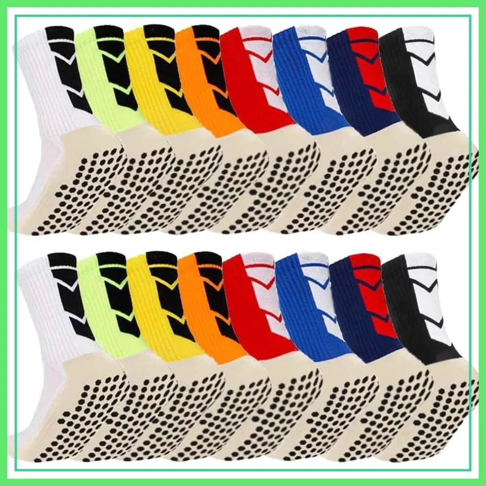 

8 Pairs Kids Grip Soccer Socks Non-Slip Pads for Football Sports Ages 6-12