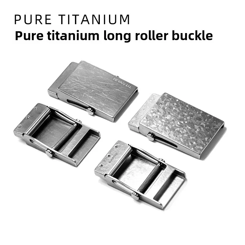 New Anti Rust Lightweight Pure Titanium Leather Belt Buckle - Toothless Autom Roller Buckles for Men Business Leisure 35mm/38mm