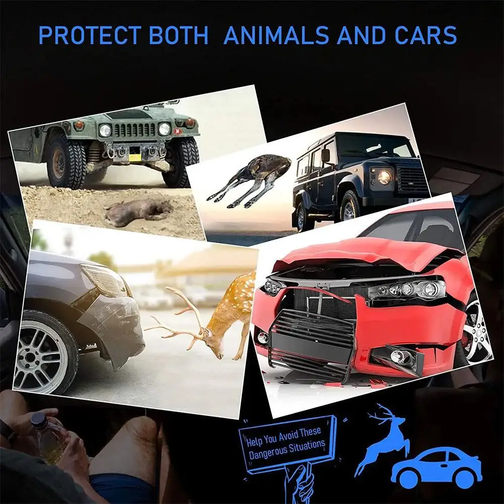 2pcs Car Ultrasonic Animal Repelling Device Field Deerrepellent ABS Auto Water Resistant Anti-collision Deer Whistle Alarm Tools